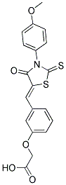 (3-{(Z)-[3-(4-METHOXYPHENYL)-4-OXO-2-THIOXO-1,3-THIAZOLIDIN-5-YLIDENE]METHYL}PHENOXY)ACETIC ACID 结构式