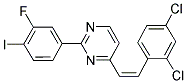 4-[(Z)-2-(2,4-DICHLOROPHENYL)ETHENYL]-2-(3-FLUORO-4-IODOPHENYL)PYRIMIDINE 结构式