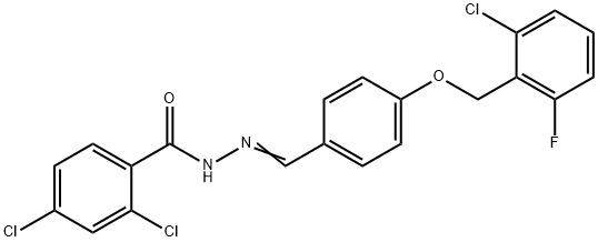 2,4-DICHLORO-N'-((E)-(4-[(2-CHLORO-6-FLUOROBENZYL)OXY]PHENYL)METHYLIDENE)BENZENECARBOHYDRAZIDE 结构式