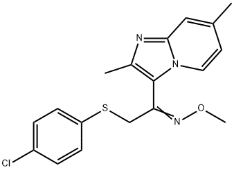 2-[(4-CHLOROPHENYL)SULFANYL]-1-(2,7-DIMETHYLIMIDAZO[1,2-A]PYRIDIN-3-YL)-1-ETHANONE O-METHYLOXIME 结构式