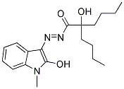 (E)-2-Butyl-2-hydroxy-1-((2-hydroxy-1-methyl-1H-indol-3-yl)diazenyl)hexan-1-one 结构式