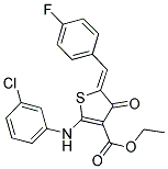 ETHYL (5Z)-2-[(3-CHLOROPHENYL)AMINO]-5-(4-FLUOROBENZYLIDENE)-4-OXO-4,5-DIHYDROTHIOPHENE-3-CARBOXYLATE 结构式