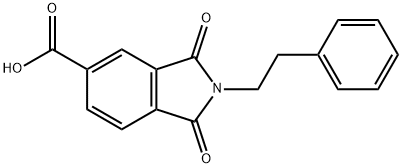 1,3-DIOXO-2-PHENETHYL-2,3-DIHYDRO-1H-ISOINDOLE-5-CARBOXYLIC ACID 结构式