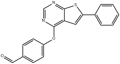 4-[(6-PHENYLTHIENO[2,3-D]PYRIMIDIN-4-YL)OXY]BENZALDEHYDE 结构式