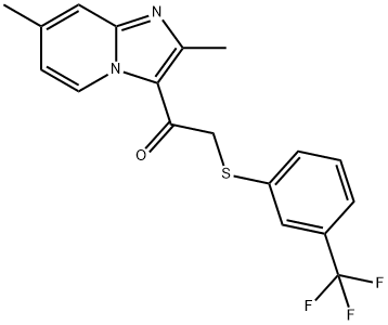 1-(2,7-DIMETHYLIMIDAZO[1,2-A]PYRIDIN-3-YL)-2-([3-(TRIFLUOROMETHYL)PHENYL]SULFANYL)-1-ETHANONE 结构式