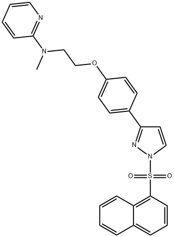 N-METHYL-N-(2-(4-[1-(1-NAPHTHYLSULFONYL)-1H-PYRAZOL-3-YL]PHENOXY)ETHYL)-2-PYRIDINAMINE 结构式