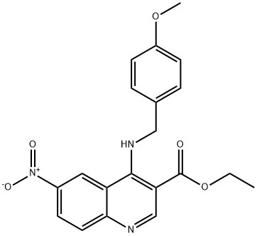 ETHYL 4-[(4-METHOXYBENZYL)AMINO]-6-NITRO-3-QUINOLINECARBOXYLATE 结构式