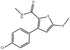 3-(4-CHLOROPHENYL)-N-METHYL-5-(METHYLSULFANYL)-2-THIOPHENECARBOXAMIDE 结构式
