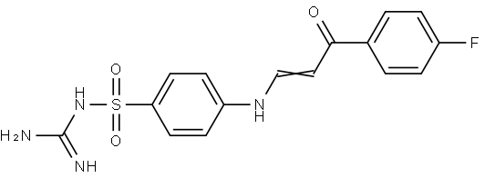 ([Amino(imino)methyl]amino)(4-([(E)-3-(4-fluorophenyl)-3-oxo-1-propenyl]amino)phenyl)dioxo-lambda6-sulfane 结构式