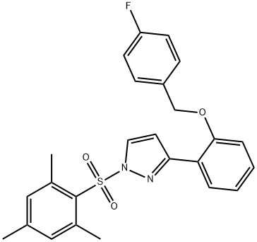 3-(2-[(4-FLUOROBENZYL)OXY]PHENYL)-1-(MESITYLSULFONYL)-1H-PYRAZOLE 结构式