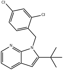 2-(tert-Butyl)-1-(2,4-dichlorobenzyl)-1H-pyrrolo[2,3-b]pyridine 结构式