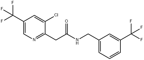 2-[3-CHLORO-5-(TRIFLUOROMETHYL)-2-PYRIDINYL]-N-[3-(TRIFLUOROMETHYL)BENZYL]ACETAMIDE 结构式