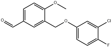 3-[(3-氯-4-氟-苯氧基)甲基]-4-甲氧基-苯甲醛 结构式