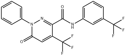 6-OXO-1-PHENYL-4-(TRIFLUOROMETHYL)-N-[3-(TRIFLUOROMETHYL)PHENYL]-1,6-DIHYDRO-3-PYRIDAZINECARBOXAMIDE 结构式