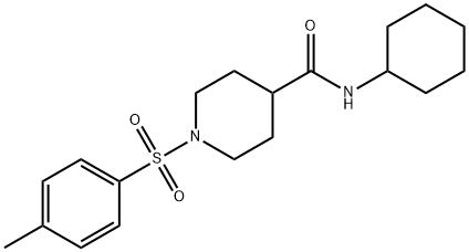 N-CYCLOHEXYL-1-[(4-METHYLPHENYL)SULFONYL]-4-PIPERIDINECARBOXAMIDE 结构式
