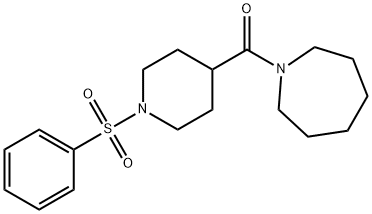 1-Azepanyl[1-(phenylsulfonyl)-4-piperidinyl]methanone 结构式