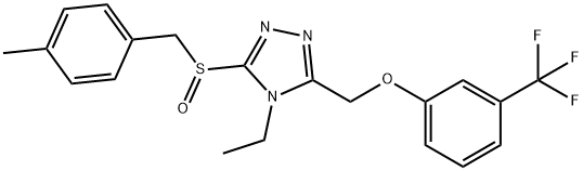 4-ETHYL-3-[(4-METHYLBENZYL)SULFINYL]-5-([3-(TRIFLUOROMETHYL)PHENOXY]METHYL)-4H-1,2,4-TRIAZOLE 结构式