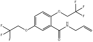 N-烯丙基-2,5-双(2,2,2-三氟乙氧基)苯甲酰胺 结构式