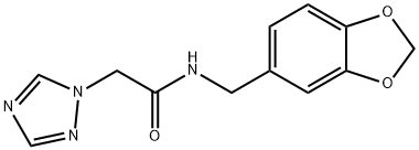 N-(1,3-BENZODIOXOL-5-YLMETHYL)-2-(1H-1,2,4-TRIAZOL-1-YL)ACETAMIDE 结构式