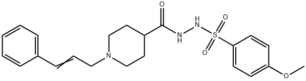 4-METHOXY-N'-((1-[(E)-3-PHENYL-2-PROPENYL]-4-PIPERIDINYL)CARBONYL)BENZENESULFONOHYDRAZIDE 结构式