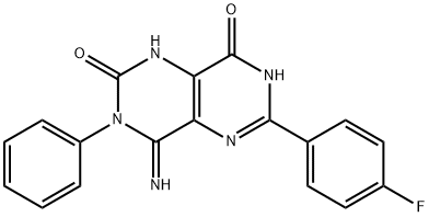 6-(4-FLUOROPHENYL)-4-IMINO-3-PHENYL-1,3,7-TRIHYDRO-5,7-DIAZAQUINAZOLINE-2,8-DIONE 结构式