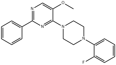 4-[4-(2-FLUOROPHENYL)PIPERAZINO]-2-PHENYL-5-PYRIMIDINYL METHYL ETHER 结构式