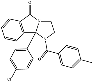 9B-(4-CHLOROPHENYL)-1-(4-METHYLBENZOYL)-1,2,3,9B-TETRAHYDRO-5H-IMIDAZO[2,1-A]ISOINDOL-5-ONE 结构式