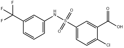 2-CHLORO-5-(3-TRIFLUOROMETHYL-PHENYLSULFAMOYL)-BENZOIC ACID 结构式