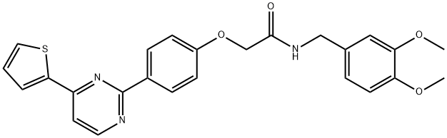 N-(3,4-DIMETHOXYBENZYL)-2-(4-[4-(2-THIENYL)-2-PYRIMIDINYL]PHENOXY)ACETAMIDE 结构式