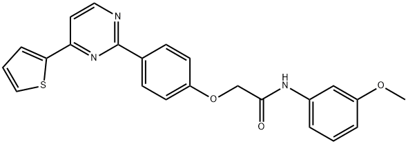 N-(3-METHOXYPHENYL)-2-(4-[4-(2-THIENYL)-2-PYRIMIDINYL]PHENOXY)ACETAMIDE 结构式