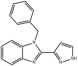 1-BENZYL-2-(1H-PYRAZOL-3-YL)-1H-1,3-BENZIMIDAZOLE 结构式