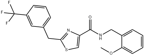 N-(2-METHOXYBENZYL)-2-[3-(TRIFLUOROMETHYL)BENZYL]-1,3-THIAZOLE-4-CARBOXAMIDE 结构式