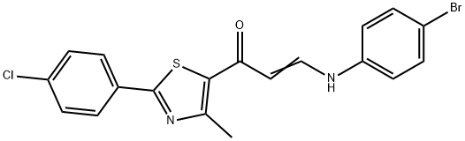 (E)-3-(4-BROMOANILINO)-1-[2-(4-CHLOROPHENYL)-4-METHYL-1,3-THIAZOL-5-YL]-2-PROPEN-1-ONE 结构式