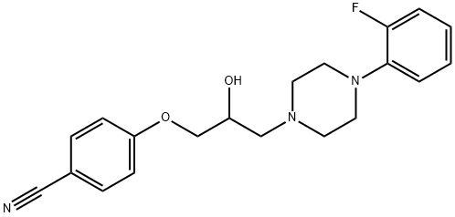 4-(3-[4-(2-FLUOROPHENYL)PIPERAZINO]-2-HYDROXYPROPOXY)BENZENECARBONITRILE 结构式