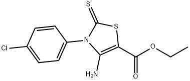 4-氨基-3-(4-氯苯基)-2-硫代-噻唑-5-羧酸乙酯 结构式