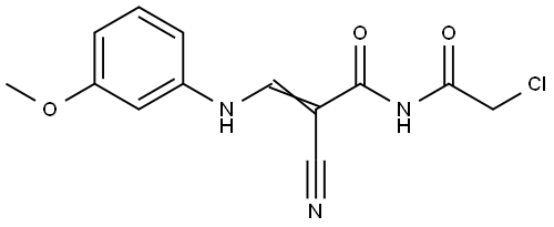 N-(Chloroacetyl)-2-cyano-3-(3-methoxyanilino)acrylamide 结构式