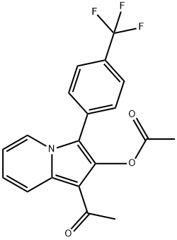 1-ACETYL-3-[4-(TRIFLUOROMETHYL)PHENYL]-2-INDOLIZINYL ACETATE 结构式