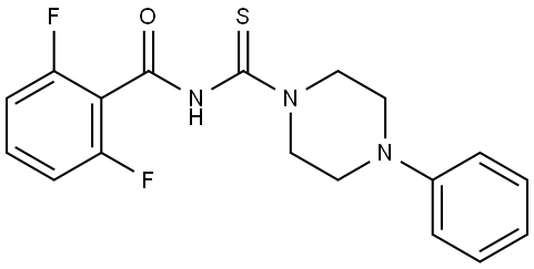 (2,6-Difluorophenyl)-N-((4-phenylpiperazinyl)thioxomethyl)formamide 结构式