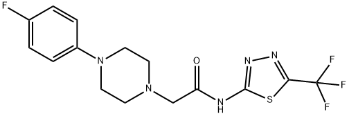 2-[4-(4-FLUOROPHENYL)PIPERAZINO]-N-[5-(TRIFLUOROMETHYL)-1,3,4-THIADIAZOL-2-YL]ACETAMIDE 结构式