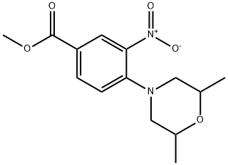 METHYL 4-(2,6-DIMETHYLMORPHOLINO)-3-NITROBENZENECARBOXYLATE 结构式