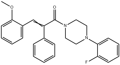 (Z)-1-[4-(2-FLUOROPHENYL)PIPERAZINO]-3-(2-METHOXYPHENYL)-2-PHENYL-2-PROPEN-1-ONE 结构式