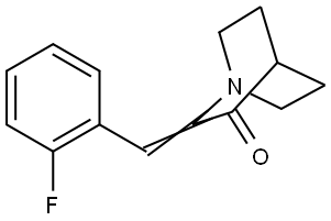 (E)-2-(2-氟亚苄基)奎宁环素-3-酮 结构式