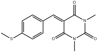1,3-DIMETHYL-5-([4-(METHYLSULFANYL)PHENYL]METHYLENE)-2,4,6(1H,3H,5H)-PYRIMIDINETRIONE 结构式