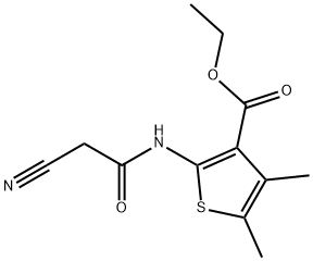 2-(2-氰基乙酰基氨基)-4,5-二甲基-噻吩-3-甲酸乙酯 结构式