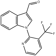 1-[3-(TRIFLUOROMETHYL)-2-PYRIDINYL]-1H-INDOLE-3-CARBALDEHYDE 结构式