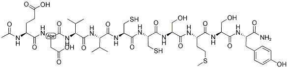 AC-GLU-ASP-VAL-VAL-CYS-CYS-SER-MET-SER-TYR-NH2 结构式