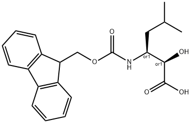 FMOC-(2R,3R)-3-AMINO-2-HYDROXY-5-METHYLHEXANOIC ACID 结构式