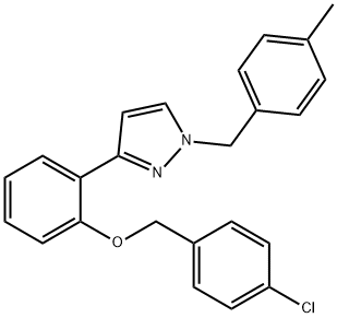 3-(2-[(4-CHLOROBENZYL)OXY]PHENYL)-1-(4-METHYLBENZYL)-1H-PYRAZOLE 结构式
