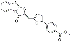Methyl 4-{5-[(Z)-(3-oxo[1,3]thiazolo[3,2-a]benzimidazol-2(3H)-ylidene)methyl]-2-furyl}benzoate 结构式
