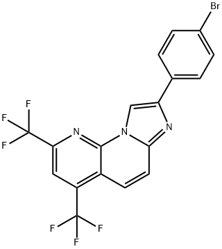 8-(4-BROMOPHENYL)-2,4-BIS(TRIFLUOROMETHYL)IMIDAZO[1,2-A][1,8]NAPHTHYRIDINE 结构式